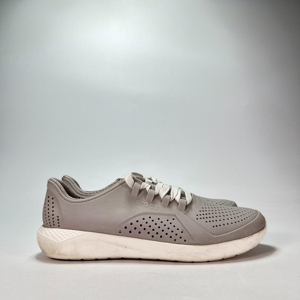 Crocs LiteRide Pacer Gray White Casual Shoes Sneakers 204967 Men's Size 10